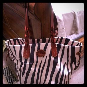 Dooney and Bourke Nylon Zebra Printed tote